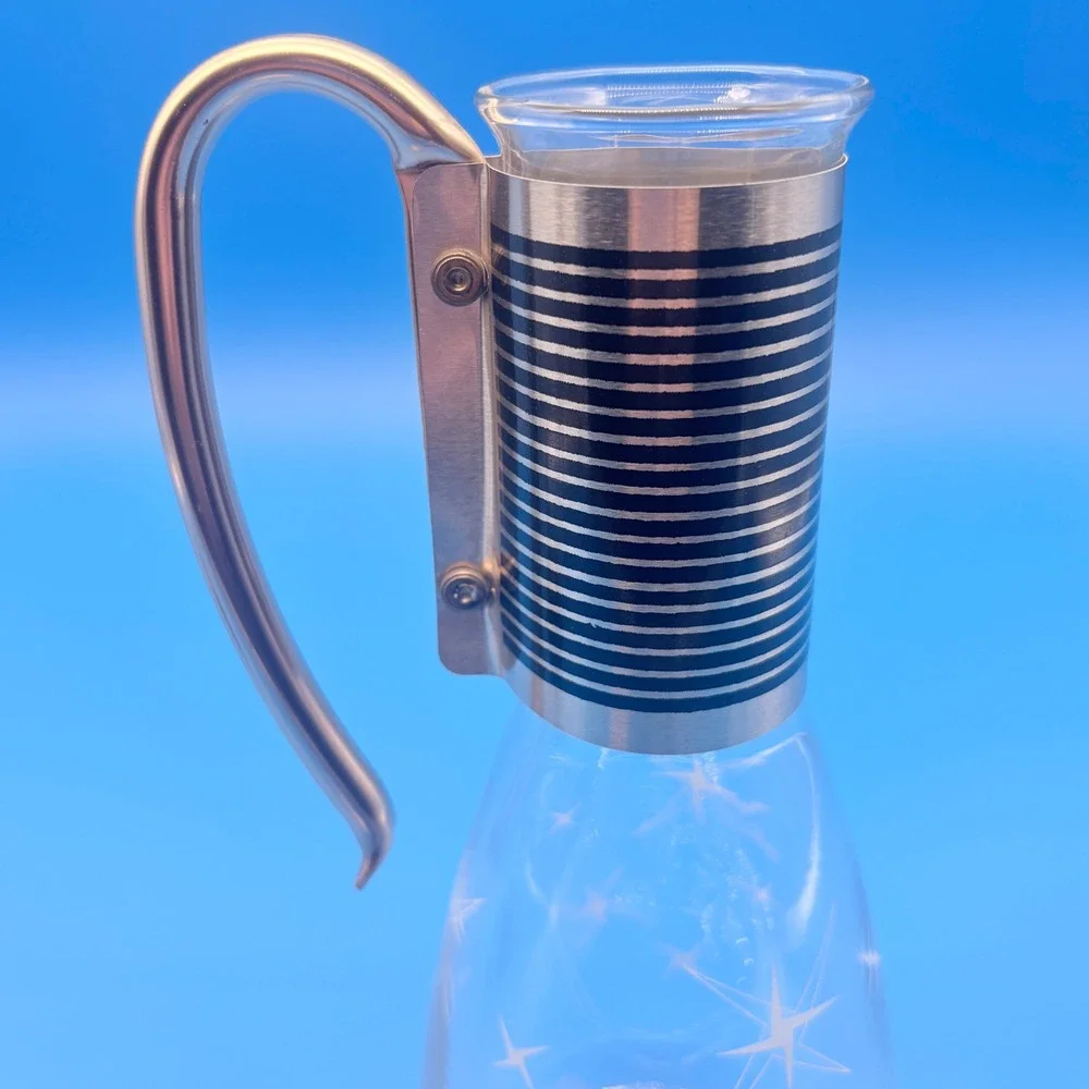 Vintage Pyrex Atomic Starburst Coffee Carafe with Warmer 10